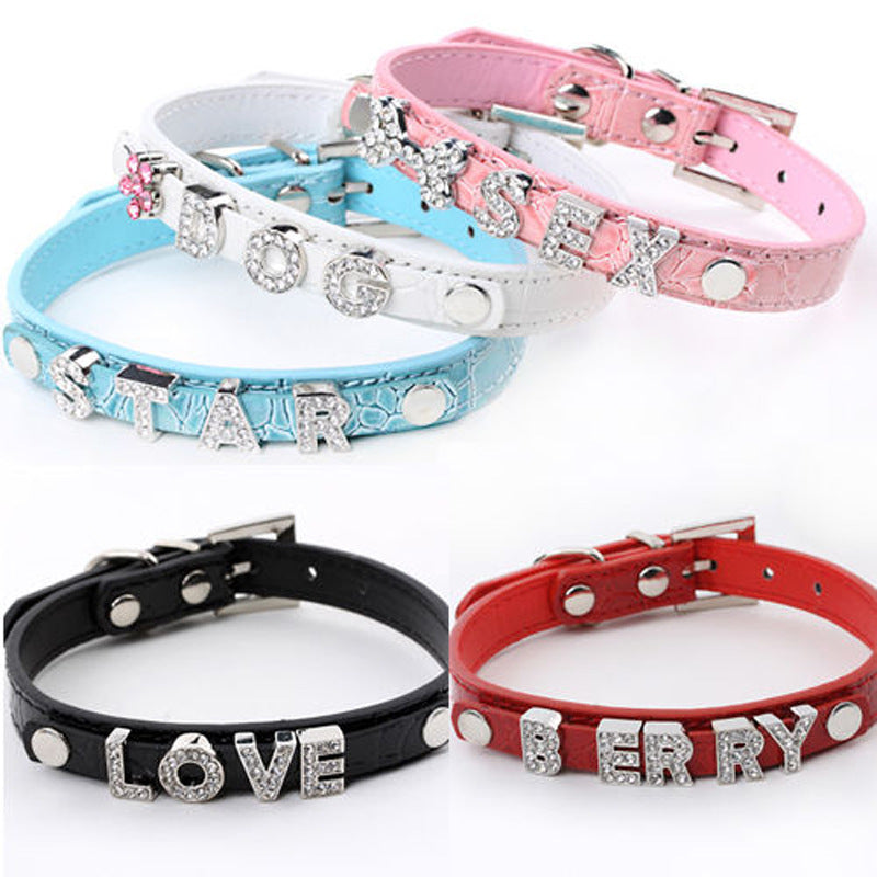 Luxurious Personalized Diy Pet Necklace Pu Crocodile Collar Cat Dog