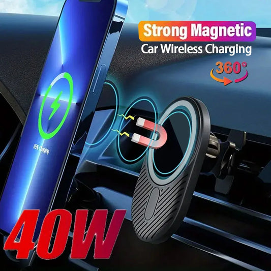 40W Magnetic Car Wireless Charger for macsafe iPhone 15 14 13 12 Pro