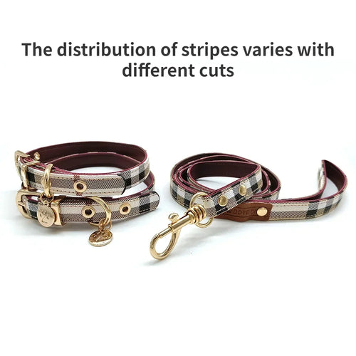 Pet Collar and Leash Set Leather Fashion Adjustable Collars for Dogs