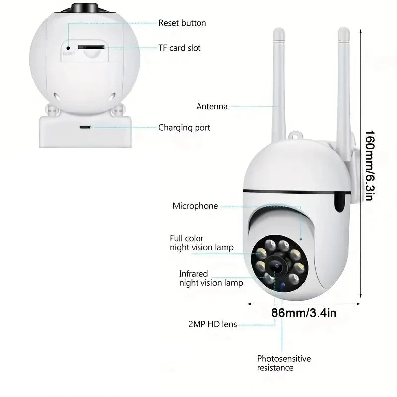 A7 Wireless Monitoring Camera 360 degree intercom 1080P Home Security