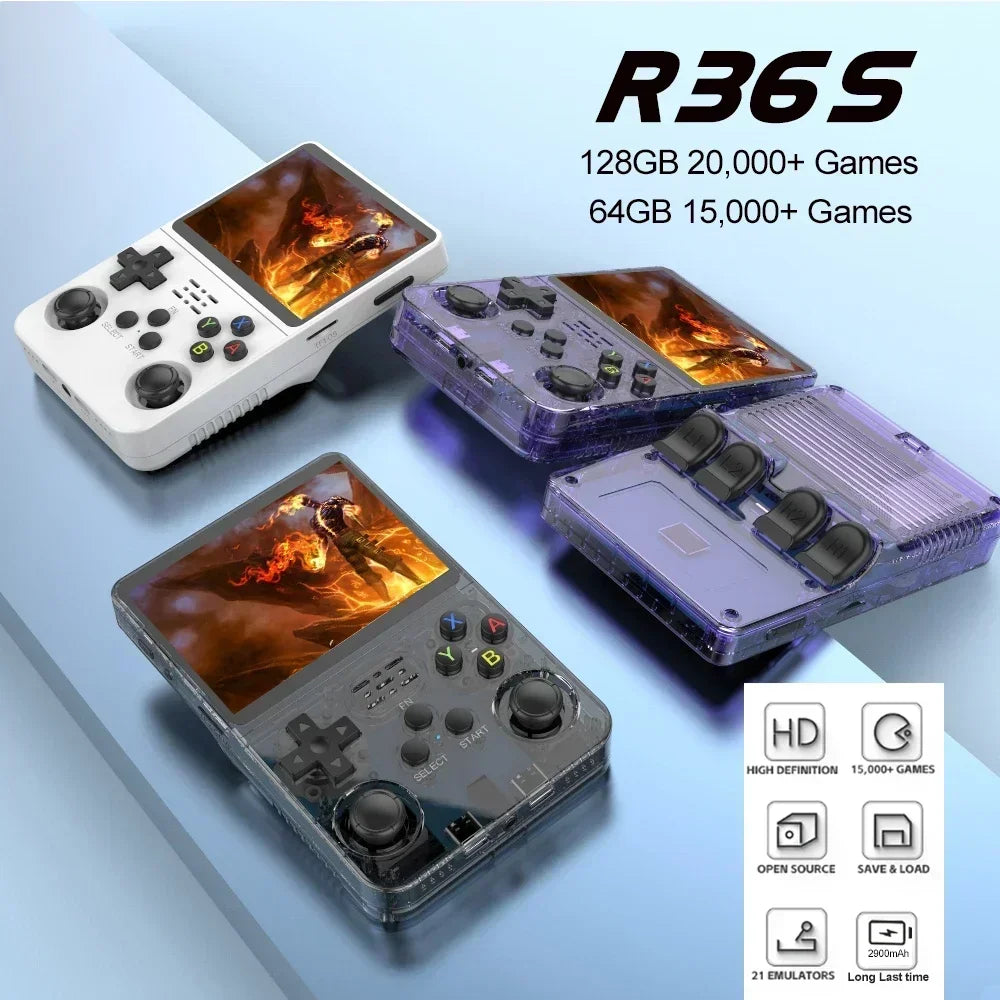 BOYHOM NEW R36S Retro Video Game Console Linux System 3.5 Inch IPS