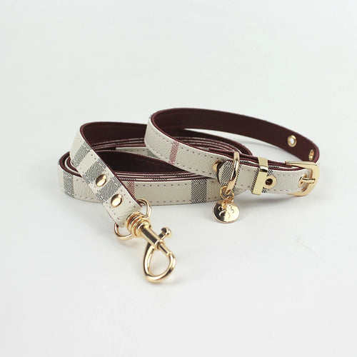 Pet Collar and Leash Set Leather Fashion Adjustable Collars for Dogs