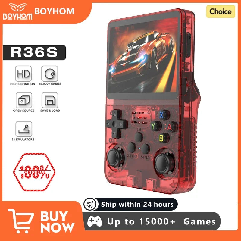 BOYHOM NEW R36S Retro Video Game Console Linux System 3.5 Inch IPS